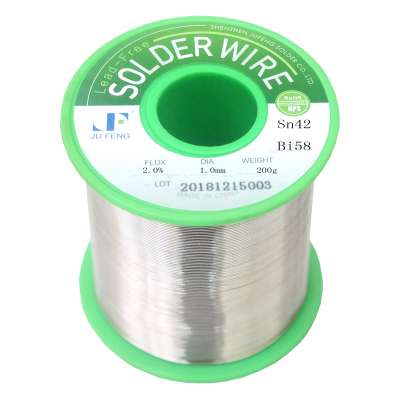 low melt solder wire Sn42Bi58, Sn42Bi57Ag1 solid or flux cored solder wire low temperature solder